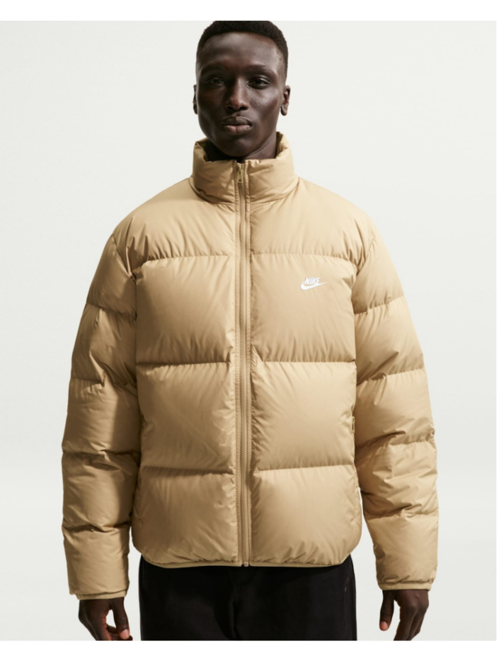 Nike Club Therma-FIT Down Puffer Jacket Parachute Beige Men's Size L IB2975-297